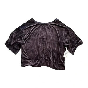 We The Free Purple Velvet Valerie Boxed Relaxed Top S